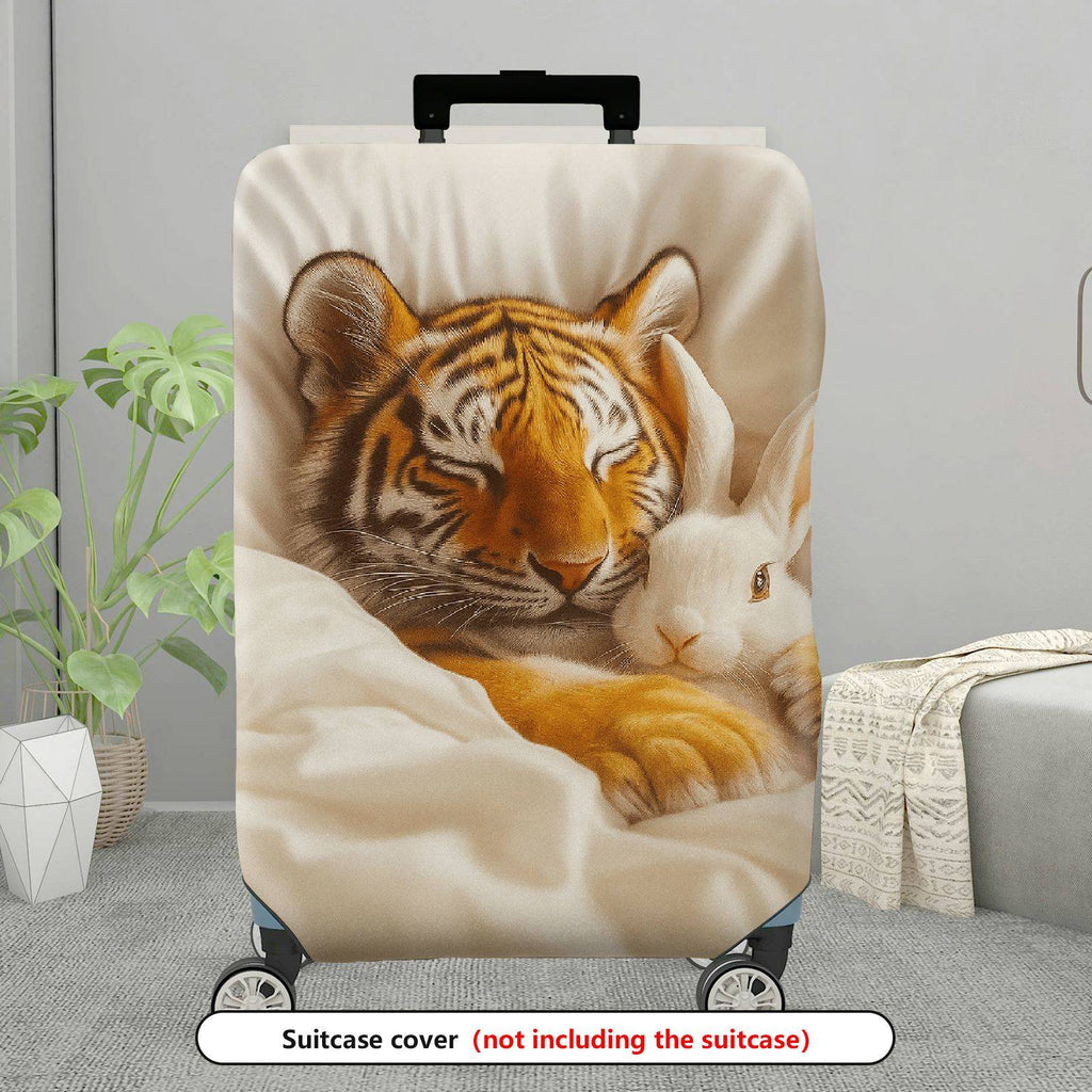 1-Piece Animal Tiger Rabbit Cozy Cute Stylish Warm  Suitcase Luggage Cover, Stretch Protective Sleeve