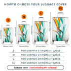 1-Piece Geometric Abstract Modern Colorful Vibrant Artistic  Suitcase Luggage Cover, Stretch Protective Sleeve