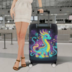 1-Piece Fantasy Dragon Starry Night Cosmic Colorful Magical  Suitcase Luggage Cover, Stretch Protective Sleeve