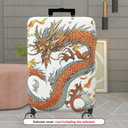 1-Piece Dragon Mythical Oriental  Fiery Artistic  Suitcase Luggage Cover, Stretch Protective Sleeve