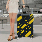 1-Piece Retro Modern Geometric Funky Yellow Black  Suitcase Luggage Cover, Stretch Protective Sleeve