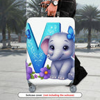 1-Piece Butterfly Floral Elephant Monogram Vibrant Letter  Suitcase Luggage Cover, Stretch Protective Sleeve