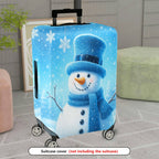 1-Piece Snowman Winter Christmas Holiday Fun Travel  Suitcase Luggage Cover, Stretch Protective Sleeve
