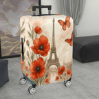 1-Piece Paris Flower Butterfly Eiffel Tower Artistic Romantic  Suitcase Luggage Cover, Stretch Protective Sleeve