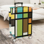 1-Piece Colorful Abstract Geometric Pattern Art  Suitcase Luggage Cover, Stretch Protective Sleeve