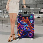 1-Piece Graffiti Giraffe Colorful Cosmic Art Vibrant  Suitcase Luggage Cover, Stretch Protective Sleeve