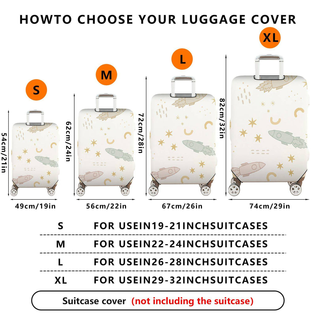1-Piece Star Rocket Space Astronaut Cosmic Universe  Suitcase Luggage Cover, Stretch Protective Sleeve