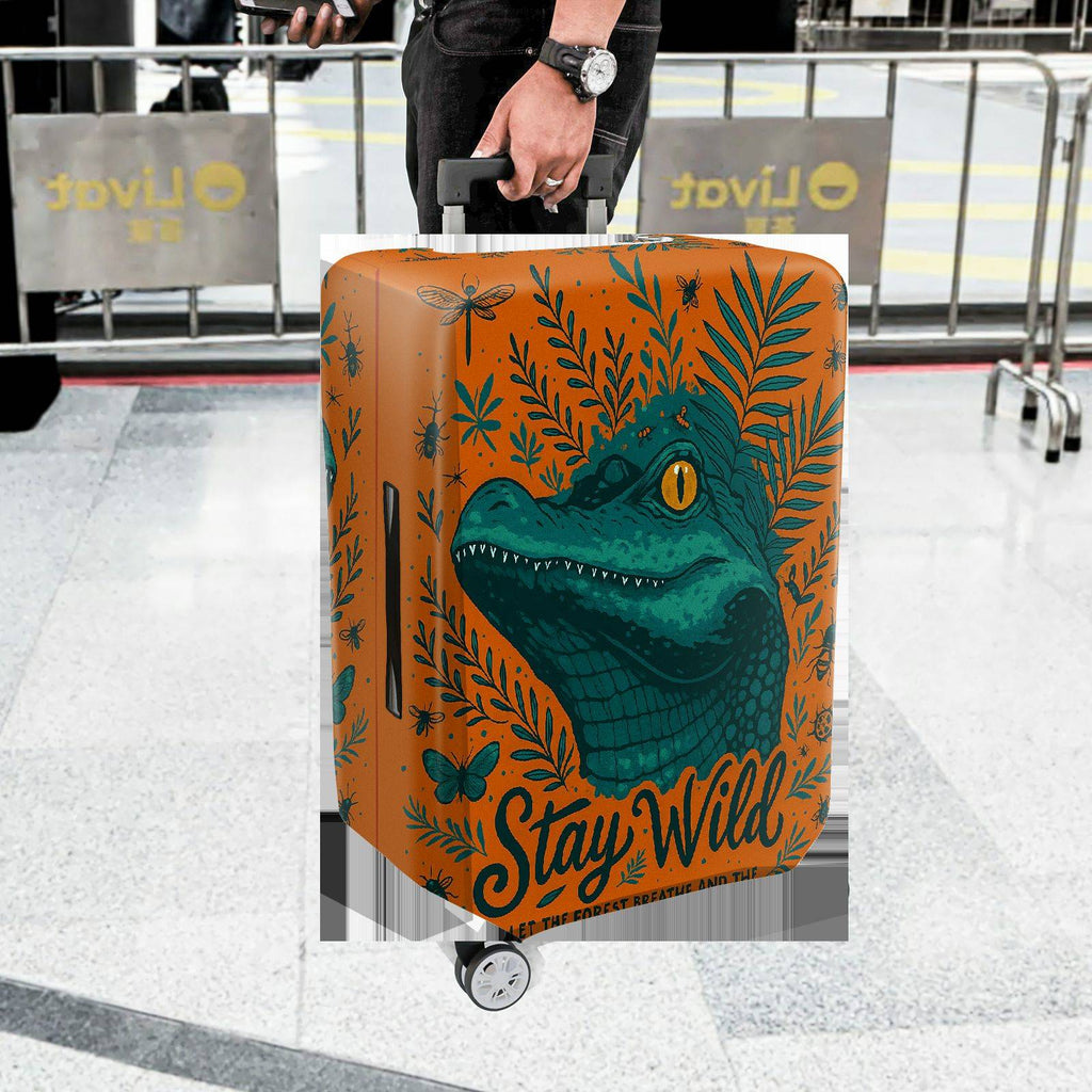1-Piece Alligator Jungle Wild Nature Adventure Stay Wild  Suitcase Luggage Cover, Stretch Protective Sleeve