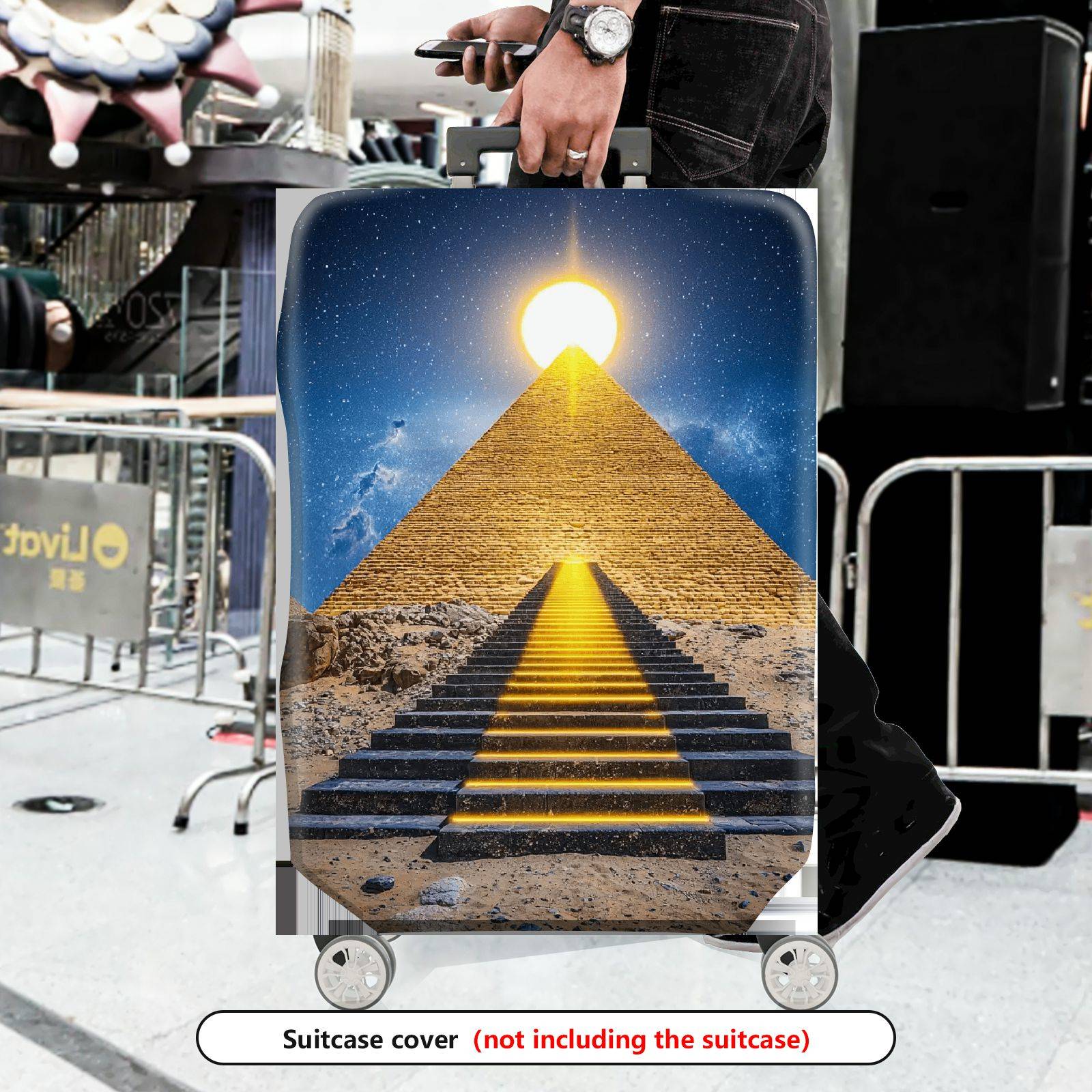 1-Piece Pyramid Stargate Cosmic Egypt Ancient Mysterious  Suitcase Luggage Cover, Stretch Protective Sleeve