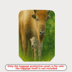 1-Piece Animal Nature Pastoral Green Buffalo Calf  Suitcase Luggage Cover, Stretch Protective Sleeve