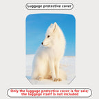 1-Piece Arctic Fox Winter Blue White Nature Animal  Suitcase Luggage Cover, Stretch Protective Sleeve