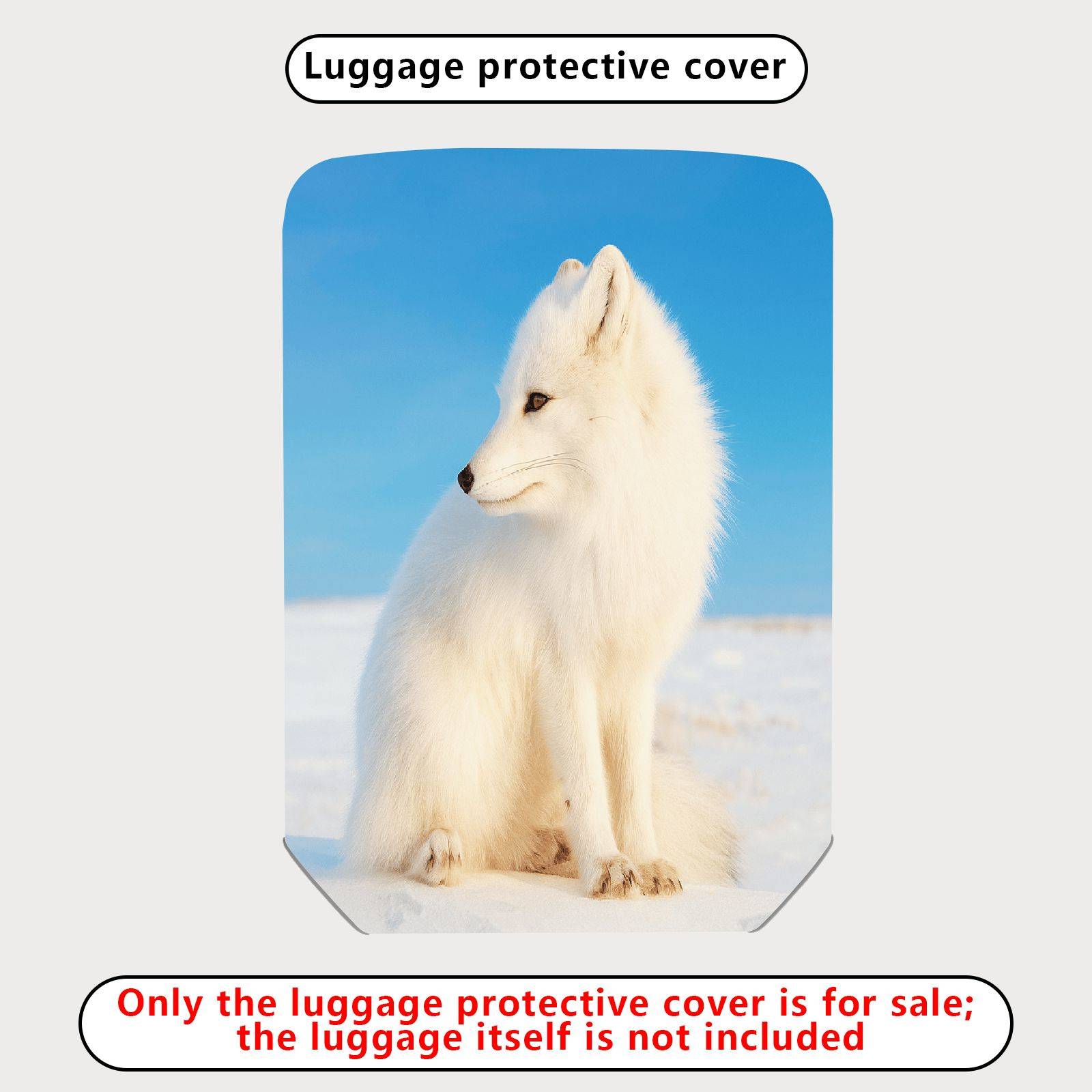 1-Piece Arctic Fox Winter Blue White Nature Animal  Suitcase Luggage Cover, Stretch Protective Sleeve