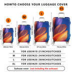 1-Piece Abstract Colorful Vibrant Floral Artistic Luggage  Suitcase Luggage Cover, Stretch Protective Sleeve