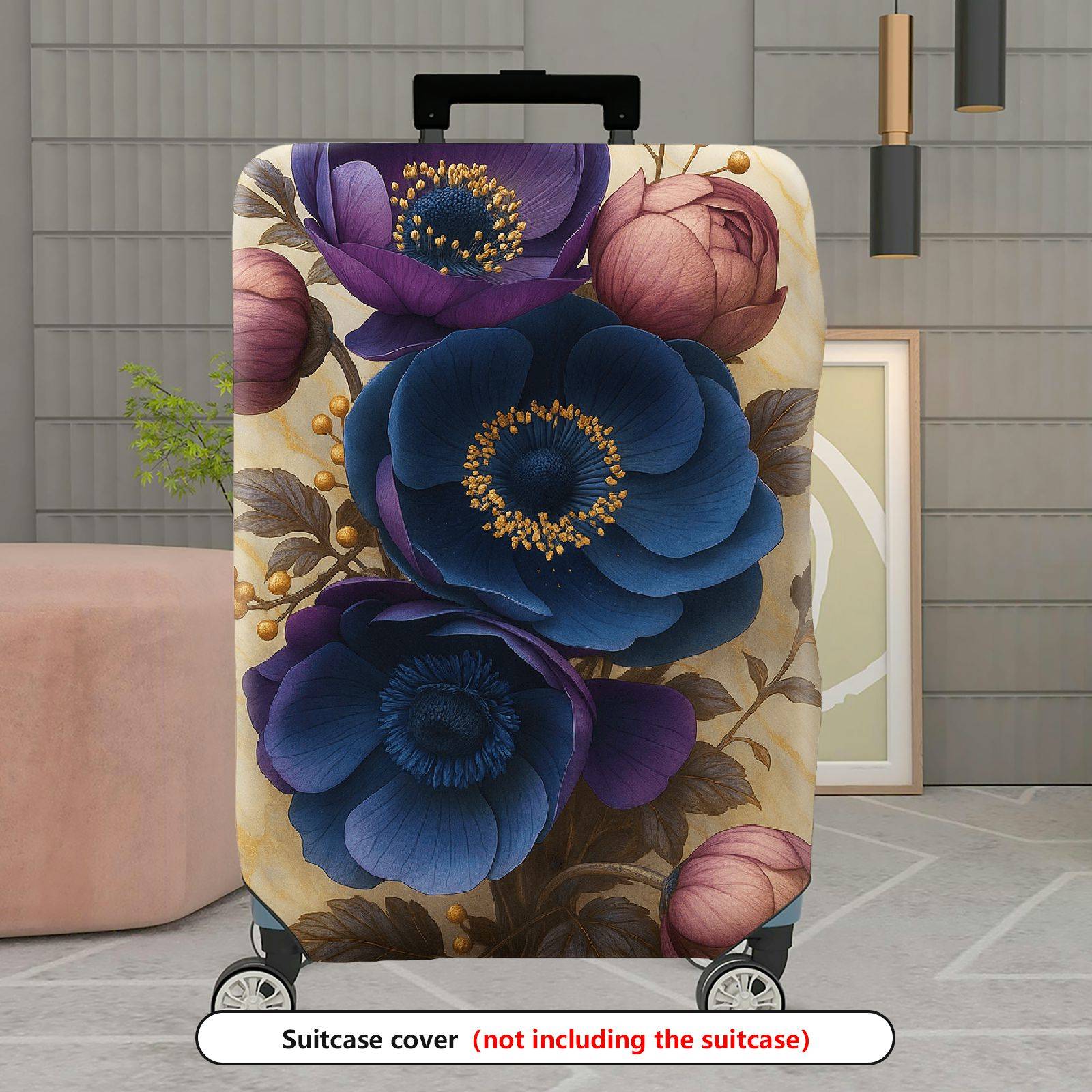 1-Piece Floral Abstract Artistic Elegant Stunning Colorful  Suitcase Luggage Cover, Stretch Protective Sleeve