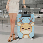 1-Piece Reindeer Snowflake Winter Holiday Cute Animal  Suitcase Luggage Cover, Stretch Protective Sleeve