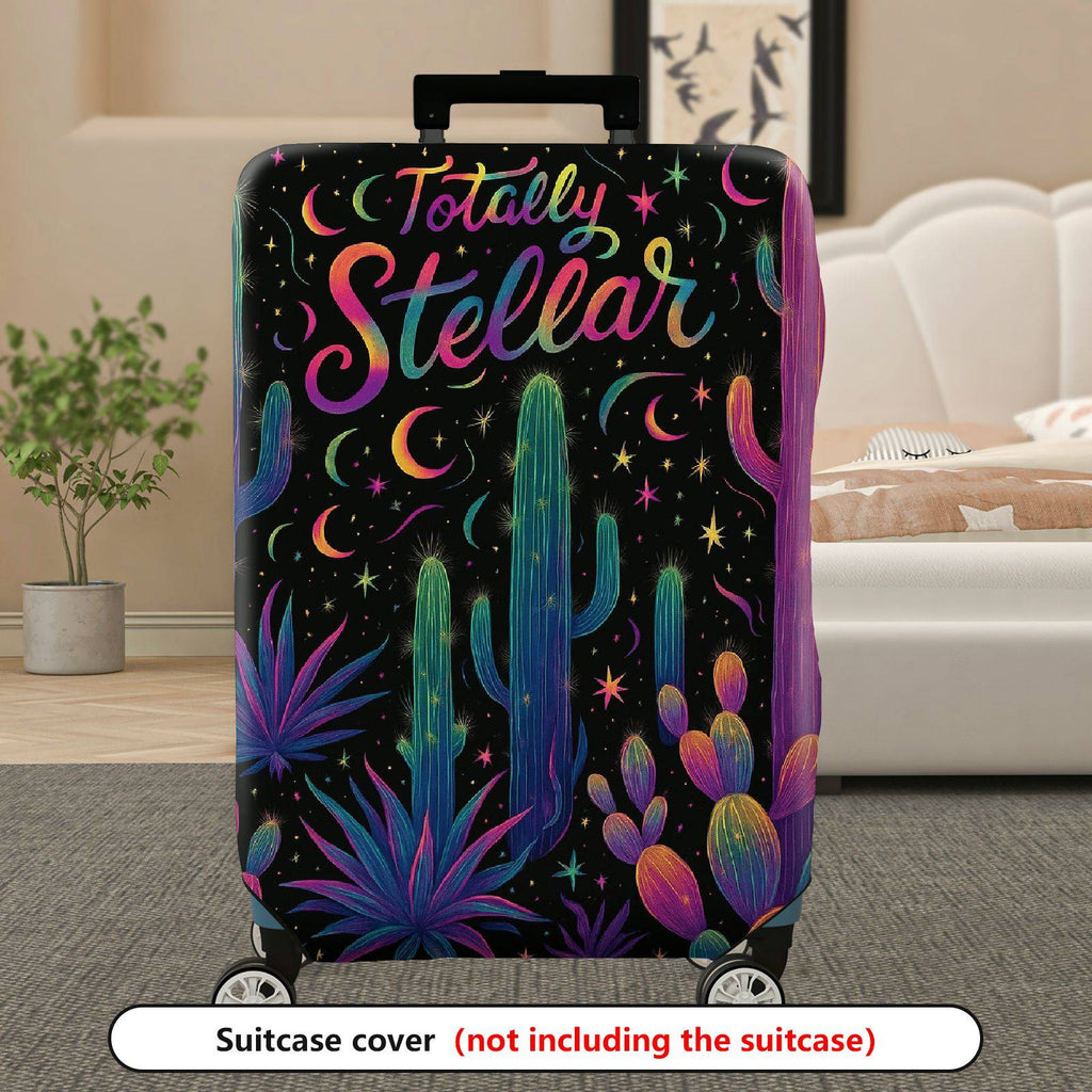 1-Piece Cosmic Cactus Starry Desert Night Travel  Suitcase Luggage Cover, Stretch Protective Sleeve