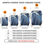 1-Piece Abstract Blue Gold Marble Pattern Art Style Unique Artistic Chic  Suitcase Luggage Cover, Stretch Protective Sleeve