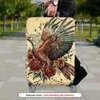 1-Piece Eagle Floral Vintage Artistic Nature Wildlife  Suitcase Luggage Cover, Stretch Protective Sleeve