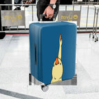 1-Piece Animal Duck Blue  Whimsical Cute  Suitcase Luggage Cover, Stretch Protective Sleeve