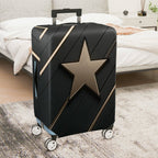 1-Piece Star Pattern Black Gold Geometric Modern Stylish  Suitcase Luggage Cover, Stretch Protective Sleeve
