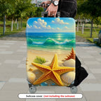 1-Piece Beach Ocean Starfish Seashell Sand Holiday  Suitcase Luggage Cover, Stretch Protective Sleeve