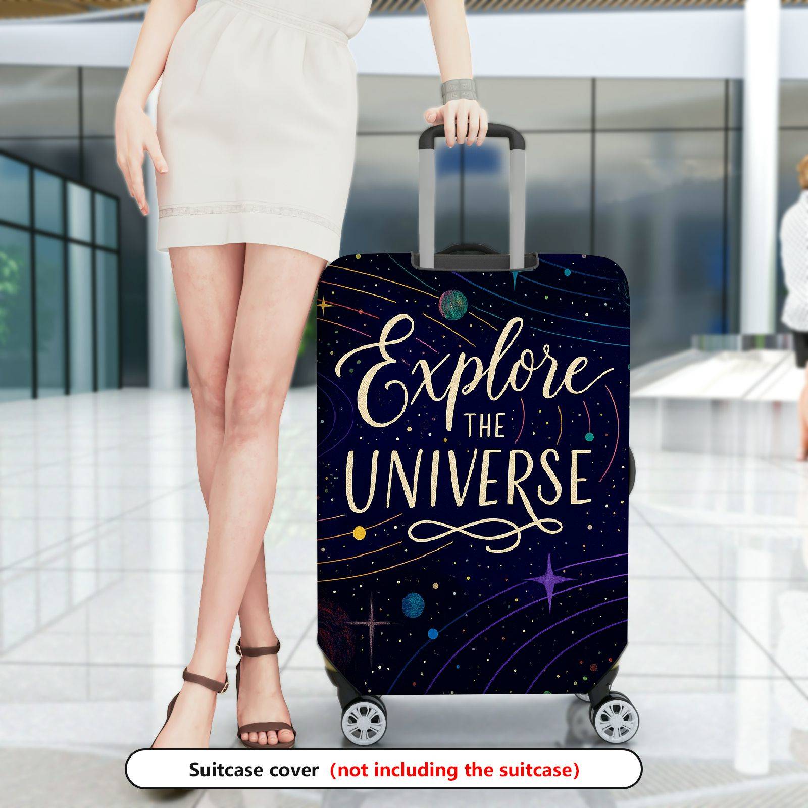 1-Piece Explore Universe Space Star Galaxy Cosmic  Suitcase Luggage Cover, Stretch Protective Sleeve