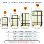 1-Piece Modern Art Geometric Multicolor Checkered Graphic  Suitcase Luggage Cover, Stretch Protective Sleeve