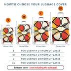 1-Piece Modern Abstract Geometric Colorful Bold Artistic  Suitcase Luggage Cover, Stretch Protective Sleeve