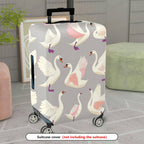 1-Piece Swan Feather Elegant Graceful Pink Artistic  Suitcase Luggage Cover, Stretch Protective Sleeve