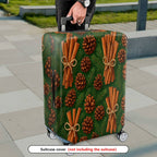 1-Piece Pine Cone Cinnamon Evergreen Holiday Nature Travel  Suitcase Luggage Cover, Stretch Protective Sleeve