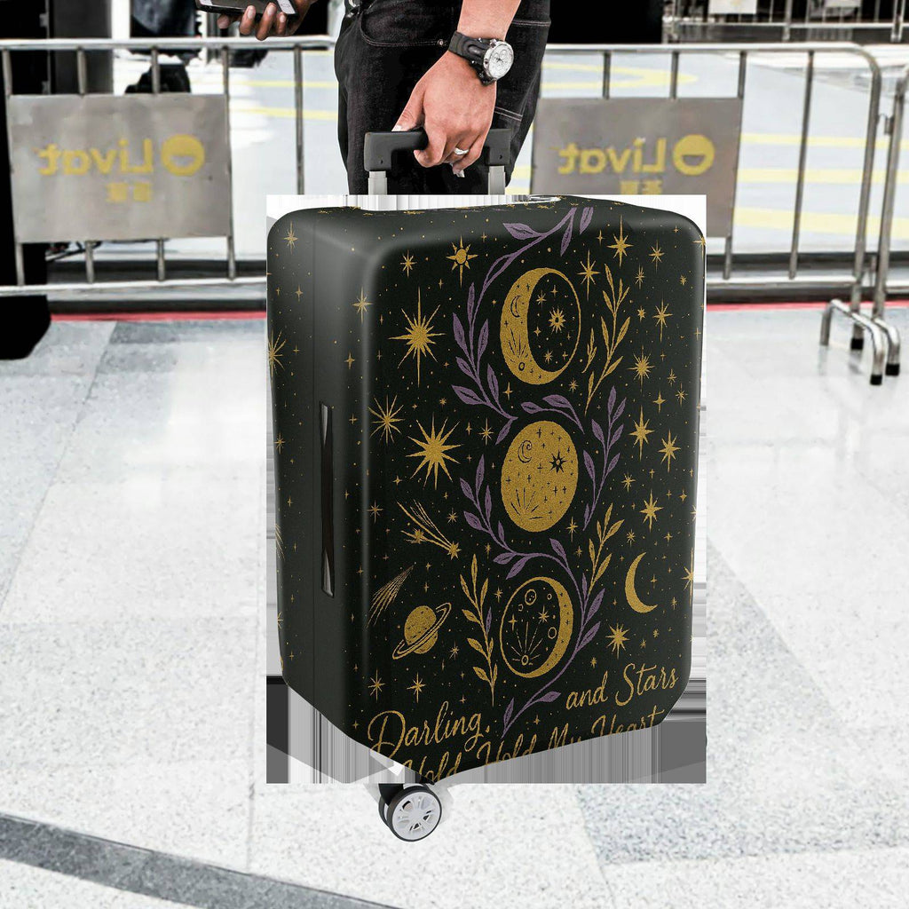 1-Piece Galaxy Moon Star Planet Cosmic Romantic Darling  Suitcase Luggage Cover, Stretch Protective Sleeve