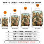 1-Piece Family Nostalgia Vintage Artistic Classic Streets Happy Tour  Suitcase Luggage Cover, Stretch Protective Sleeve