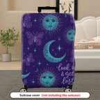 1-Piece Moon Star Butterfly Quote Cosmic Galaxy  Suitcase Luggage Cover, Stretch Protective Sleeve