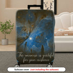 1-Piece Cosmic Galaxy Star Space Universe Quote  Suitcase Luggage Cover, Stretch Protective Sleeve