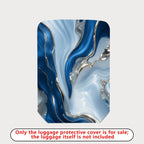 1-Piece Abstract Blue Marble Swirl Artistic Colorful  Suitcase Luggage Cover, Stretch Protective Sleeve