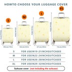 1-Piece Floral Botanical Watercolor Simple Yellow  Suitcase Luggage Cover, Stretch Protective Sleeve