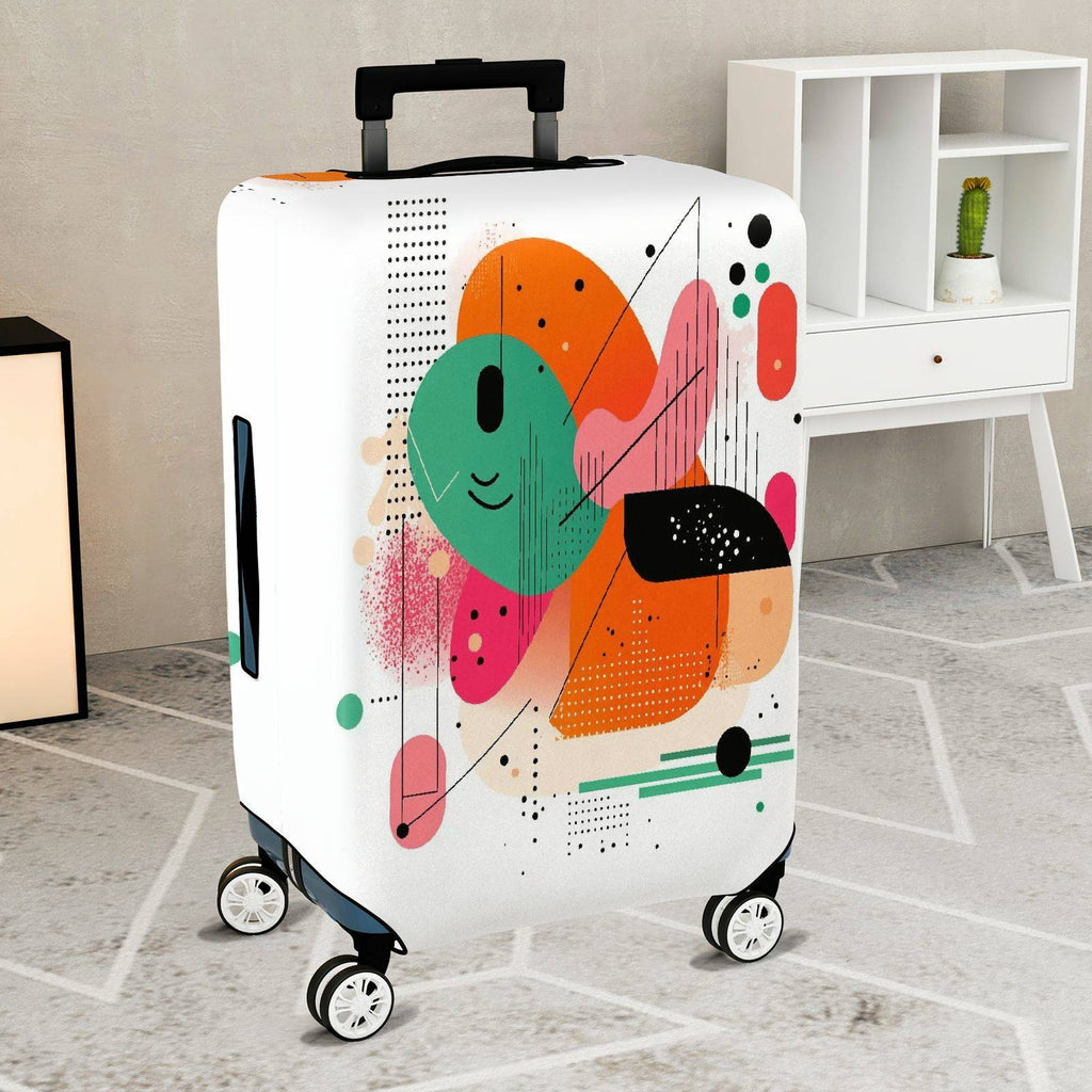 1-Piece Abstract Geometric Colorful Artistic Unique Modern  Suitcase Luggage Cover, Stretch Protective Sleeve