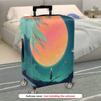 1-Piece Abstract Moon Night Glow Artistic  Suitcase Luggage Cover, Stretch Protective Sleeve