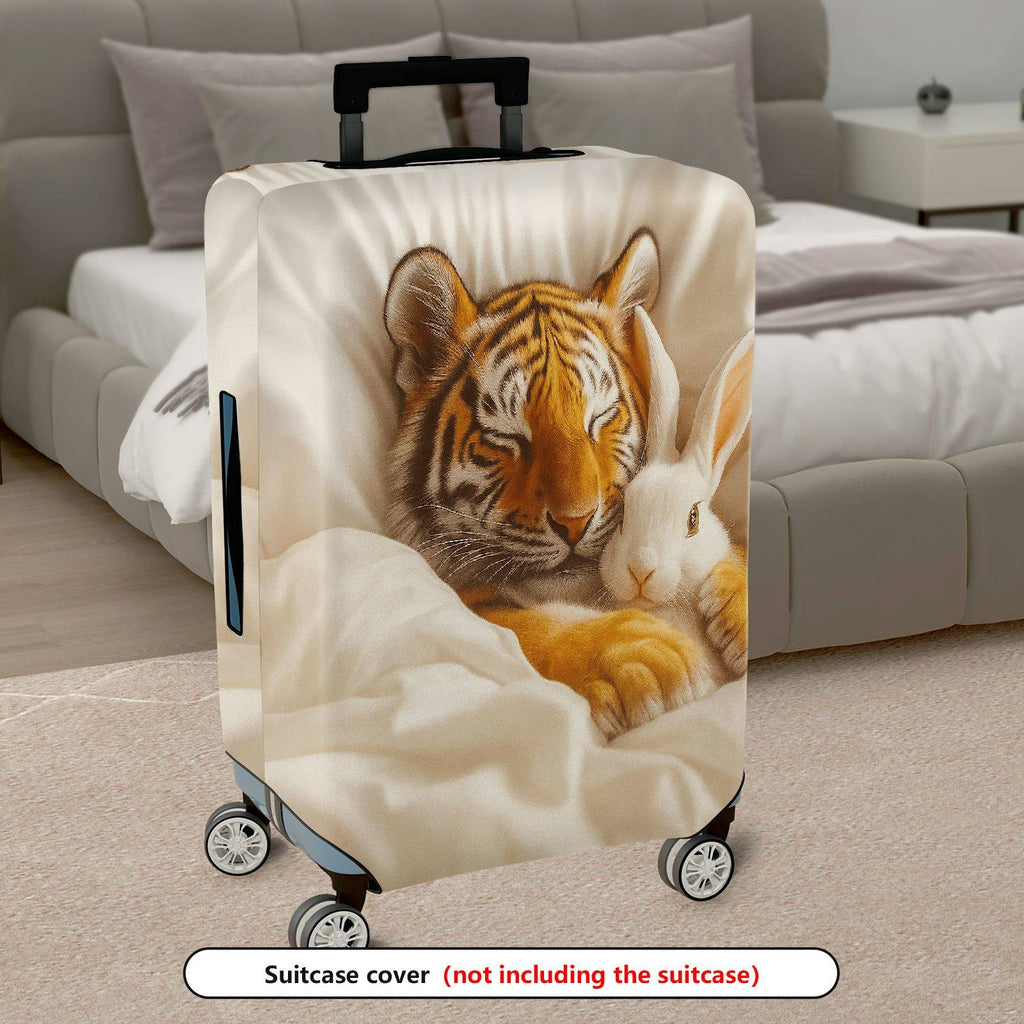 1-Piece Animal Tiger Rabbit Cozy Cute Stylish Warm  Suitcase Luggage Cover, Stretch Protective Sleeve
