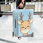 1-Piece Reindeer Snowflake Winter Holiday Cute Animal  Suitcase Luggage Cover, Stretch Protective Sleeve