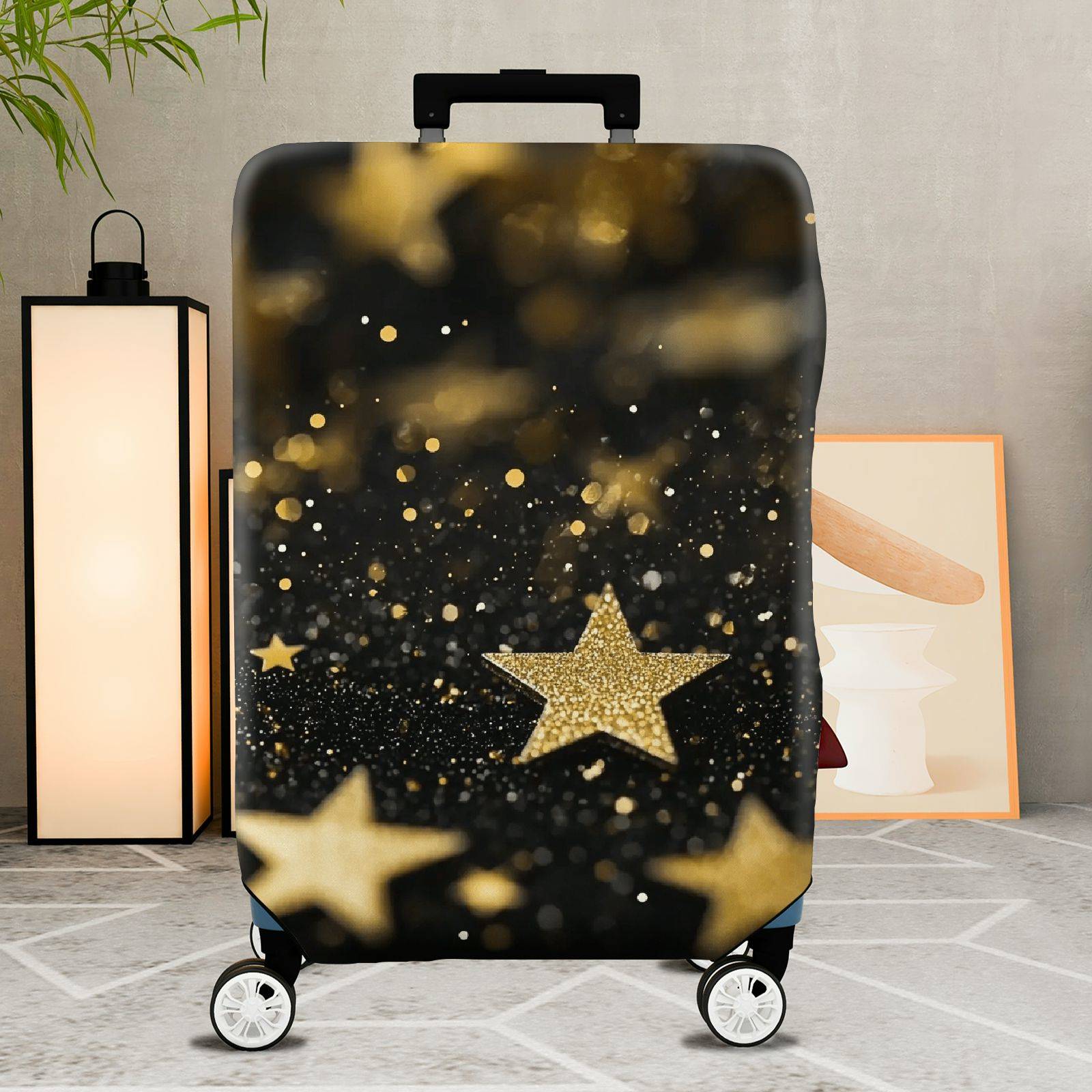 1-Piece Glitter Starry Night Sky Galaxy Cosmic Universe  Suitcase Luggage Cover, Stretch Protective Sleeve