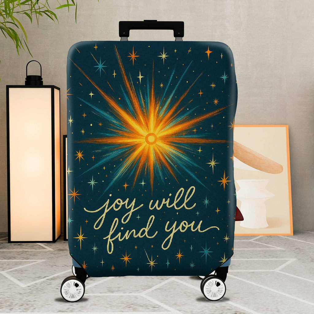 1-Piece Joyful Starburst Inspirational Cosmic Positive Quote Galaxy  Suitcase Luggage Cover, Stretch Protective Sleeve