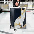 1-Piece Geometric Cat Design Modern Artistic Elegant Stylish  Suitcase Luggage Cover, Stretch Protective Sleeve