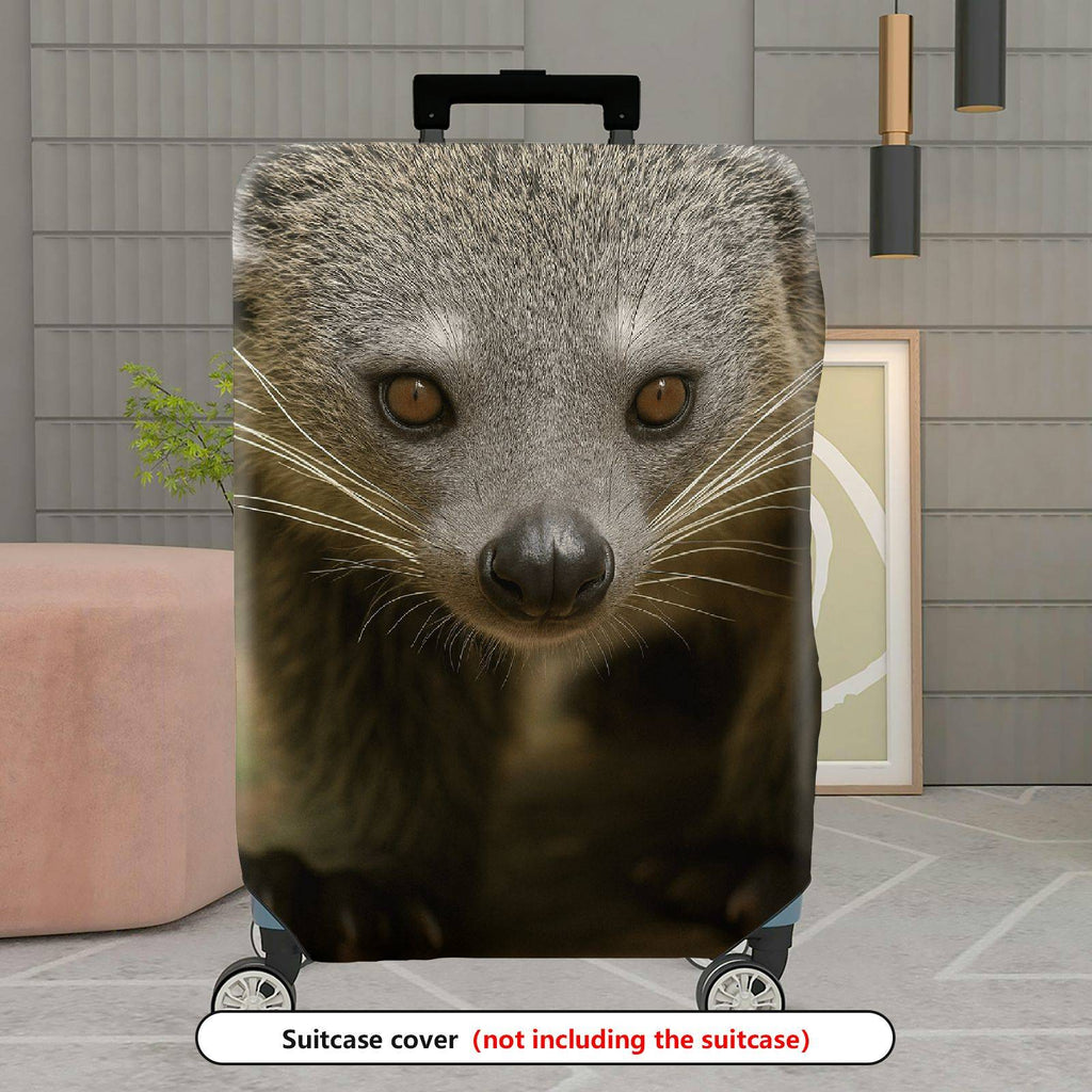 1-Piece Animal Wildlife Close-up Nature Photography Gray  Suitcase Luggage Cover, Stretch Protective Sleeve