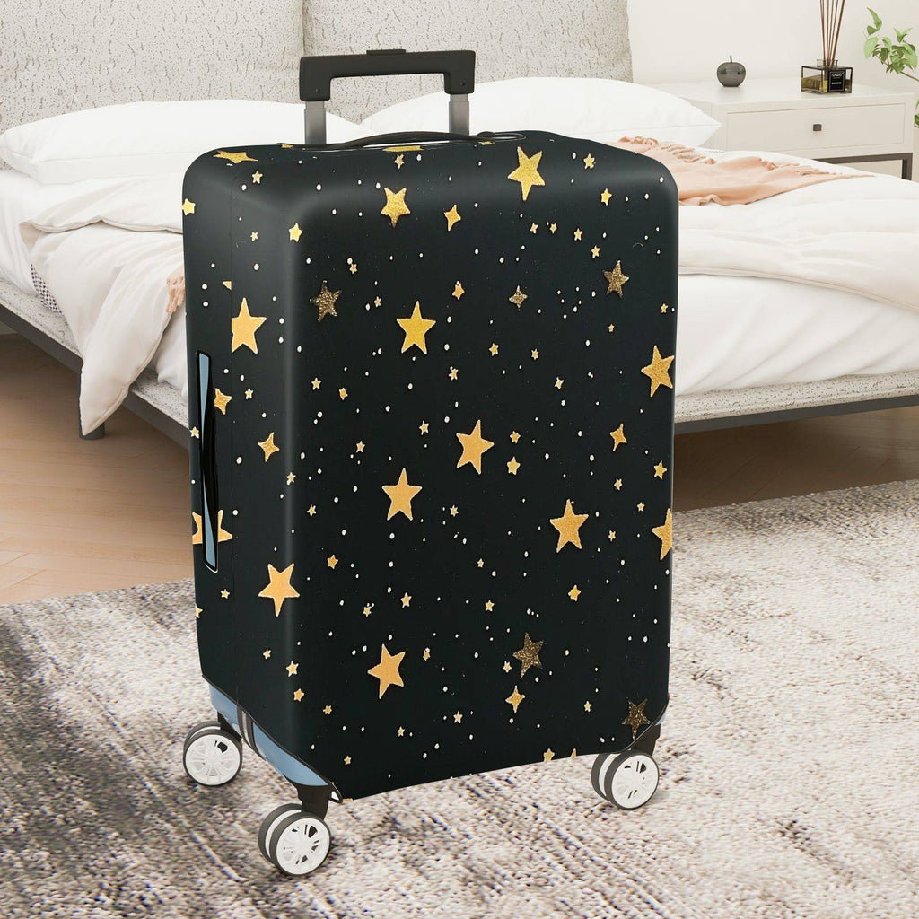 1-Piece Starry Night Golden Stars Constellation Celestial Cosmic  Suitcase Luggage Cover, Stretch Protective Sleeve