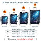 1-Piece Galaxy Stars Space Astronaut Planet Cosmic  Suitcase Luggage Cover, Stretch Protective Sleeve