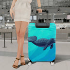 1-Piece Aqua Manatee Underwater Ocean Blue Sea  Suitcase Luggage Cover, Stretch Protective Sleeve