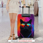 1-Piece Cat Sunglasses  Geometric Cool Trendy  Suitcase Luggage Cover, Stretch Protective Sleeve