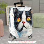 1-Piece Cat Animal Painting Artistic Colorful Fun  Suitcase Luggage Cover, Stretch Protective Sleeve