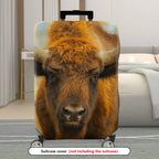 1-Piece Animal Rustic Nature Wildlife Buffalo  Suitcase Luggage Cover, Stretch Protective Sleeve